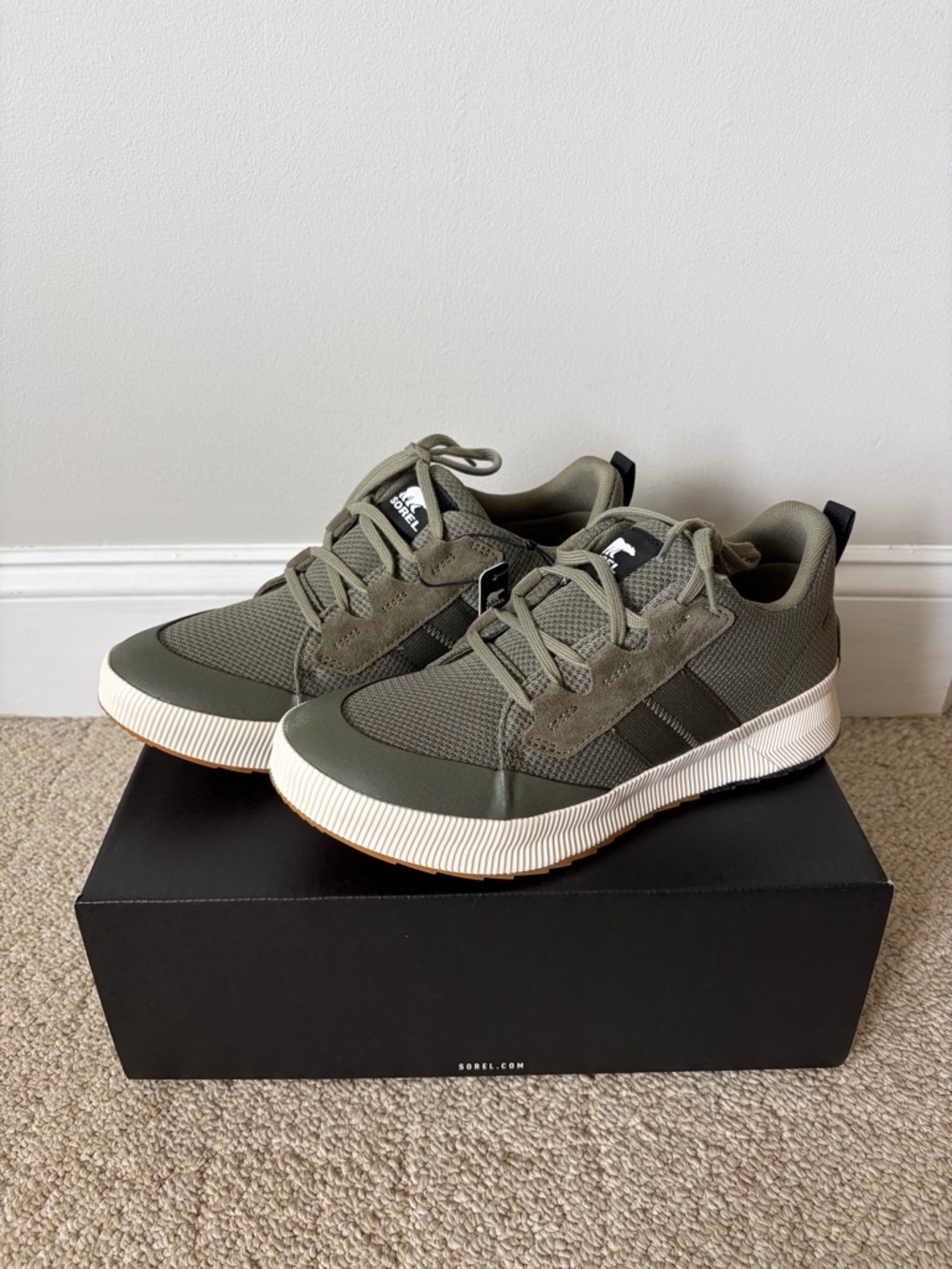 Sorel Kids Olive Green Lace-Up Mesh & Suede Sneakers